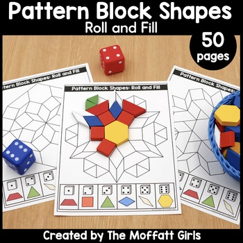 Preview of Shapes Roll and Fill Games | Pattern Blocks