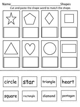 Shapes/Shape Names Cut and Paste by Resource Girl | TpT