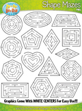 2D Shapes Shaped Mazes Clipart {Zip-A-Dee-Doo-Dah Designs}