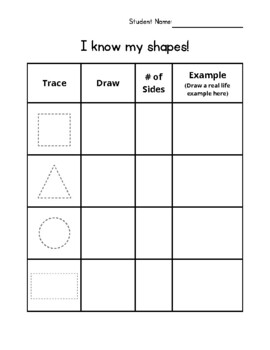 Preview of Shapes Sheet