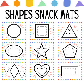 Preview of Shapes Snack Mats, Printable Placemats for Picky Eaters with Food Play Ideas