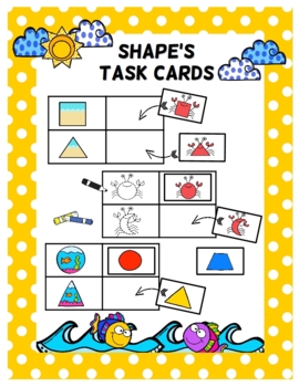 Preview of Summer Shapes Task Cards