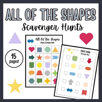 Preview of Shapes Theme Printable Scavenger Hunt Activity Package