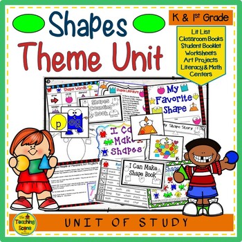 Preview of Shapes Themed Unit:  Literacy & Math Centers & Activities