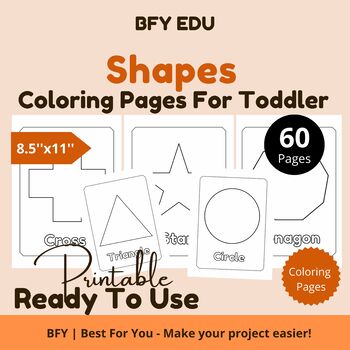 Preview of Shapes* Toddler Coloring Book 8.5x11 60 pages