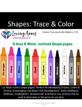 Preview of Shapes: Trace & Color!