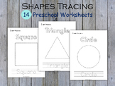 Shapes Tracing Mats, Shapes Worksheets, Kindergarten Math, T-408
