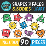 Shapes With Faces And Bodies! Shape Clipart in Primary Colors