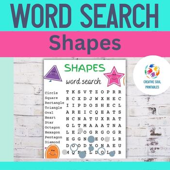 Preview of Shapes Word Search with Answers
