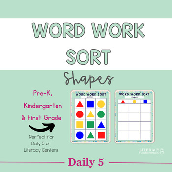 Preview of Shapes Word Work Activity Sort