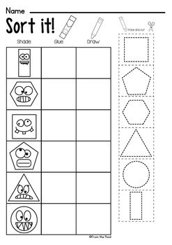 shapes worksheet packet busy work for 2d shapes by from