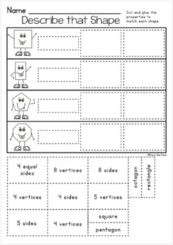 shapes worksheet packet busy work for 2d shapes by from the pond