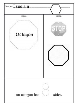 Shapes Worksheet: Pentagon, Hexagon, and Octagon by Christina Montemurro