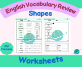 Shapes Worksheets - English Vocabulary Review  (ELL-ESL-MLL-ESOL)