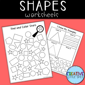 Preview of Shapes Worksheets Math │ Preschool Shape Activities
