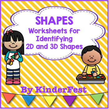 Preview of Shapes - Worksheets for Identifying 2D and 3D Shapes