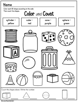 3º ano - Shapes and colors worksheet