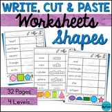 Shapes Write Cut and Paste Worksheets | Special Education 