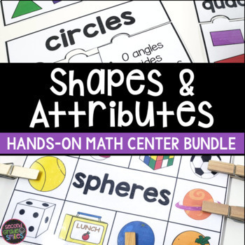 Preview of Shapes and Attributes 2D Shapes and 3D Shapes Math Centers