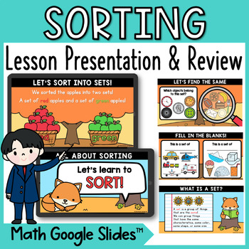 Preview of Shapes and Categories Sorting Google Slides ™ Kindergarten Math Review