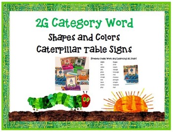 Preview of Shapes and Colors Caterpillar Table Signs