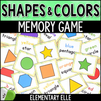 Preview of Shapes and Colors Memory Game | Math Center Task Cards