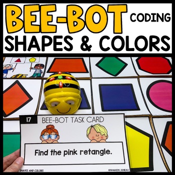 Preview of Bee Bot Printables Shapes and Colors Recognition & Blue Bots Coding Mat Robotics
