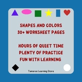 Shapes and Colors Worksheet Bundle for Preschool and Kinde