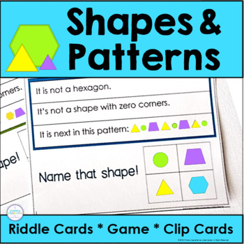 Preview of Shapes and Patterns Kindergarten Math Riddles and Activities