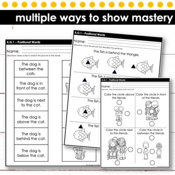 shapes and positional words kindergarten math kg1 by