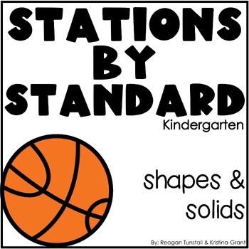 Preview of Shapes and Solids Math Stations Kindergarten