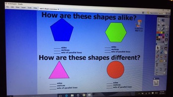 Preview of Shapes and Their Attributes Flip Chart