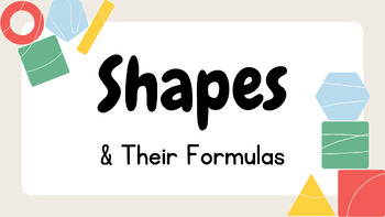 Preview of Shapes and Their Formulas