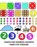 Shapes and numbers coloring pages for toodlers