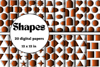 Preview of Shapes black and orange digital papers