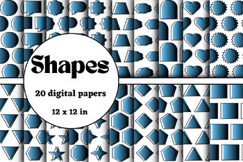 Preview of Shapes blue and black digital papers