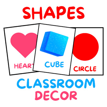 Preview of Shapes classroom decor/2D and 3D shapes/shapes posters and clipart.