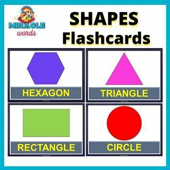 Preview of Shapes flashcards, poster cards, Learning flashcards