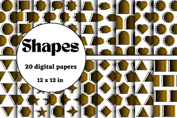 Preview of Shapes gold and black digital papers