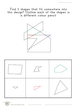 shapes in design visual perception worksheets by visual learning for life