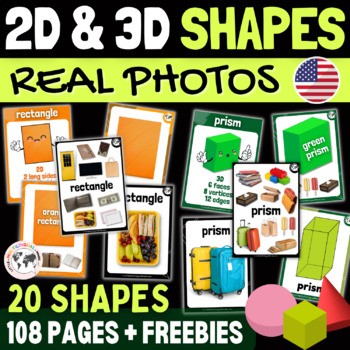 Preview of Shapes in Real Life: 2D and 3D Shape Poster, Identifying Shapes, Classroom Decor