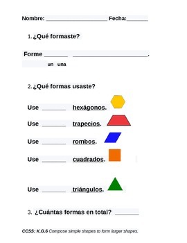 Preview of Shapes in Spanish