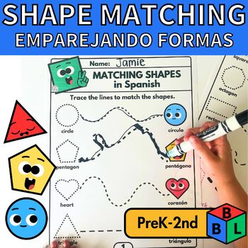 Preview of Shapes in Spanish - Bilingual Shape Matching Practice - Las Formas en Español