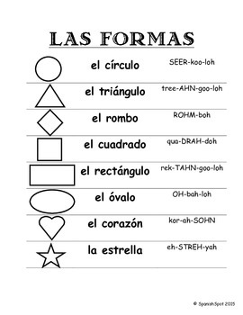shapes in spanish activities