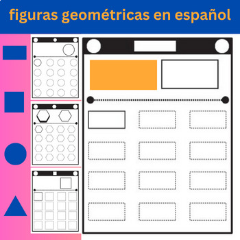 Preview of Shapes in spanish figuras geométricas en español  Las Formas centers , worksheet