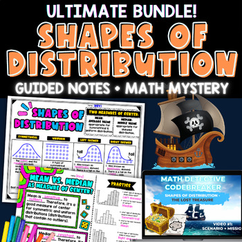 Preview of Shapes of Data Distribution Guided Notes & Practice BUNDLE | Data & Statistics