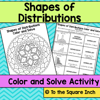 Preview of Shapes of Distributions Color by Number Math Activity