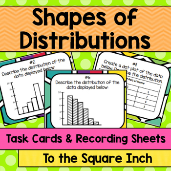 Preview of Shapes of Distributions Task Cards | Math Center Practice Activity