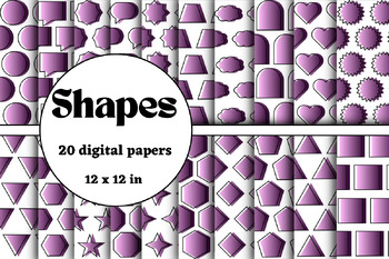 Preview of Shapes pink and black digital papers