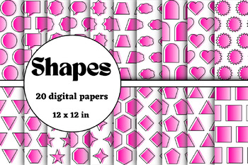 Preview of Shapes pink digital papers